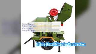 Máy trộn bê tông diesel di động dùng cho xây dựng đường và mỏ