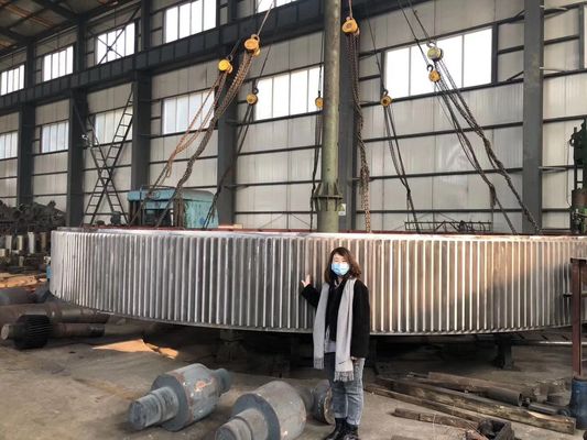 Đường kính 100mm đến 16000mm Spur Ring Gear Vòng quay lò quay cho Ball Mill